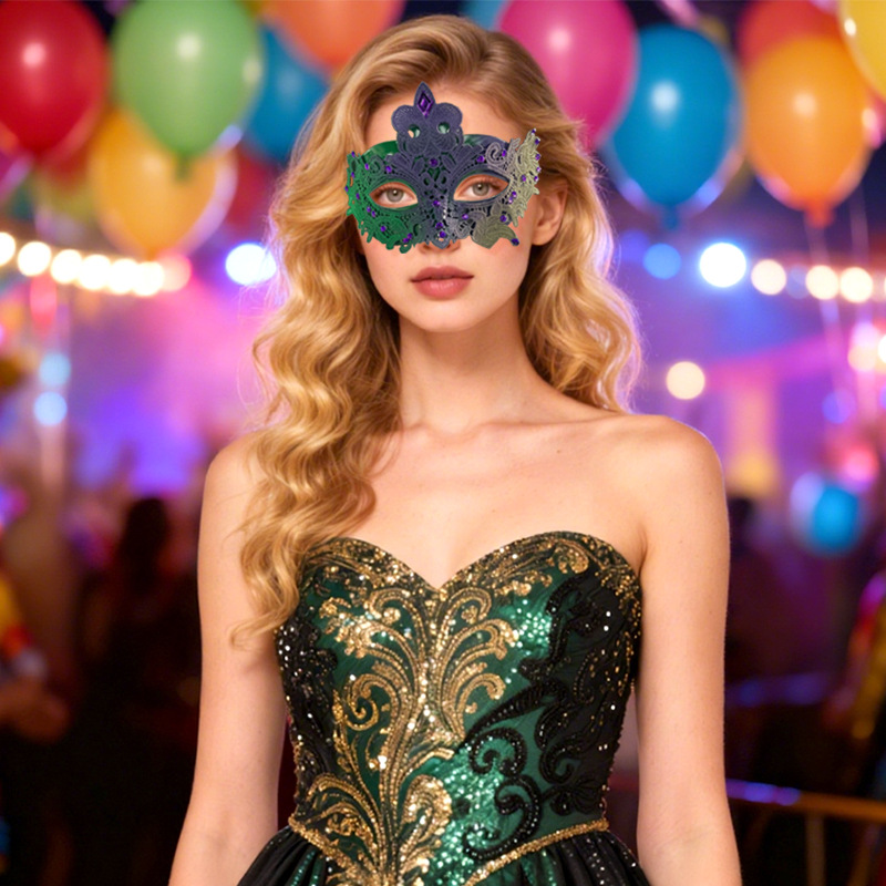 Carnaval de Venecia máscara de mitad de cara fiesta de máscaras de diamantes fiesta transfronteriza máscara de ojos de alto valor de cara