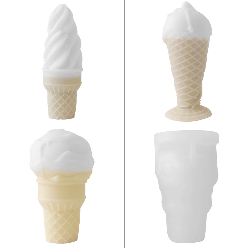 DIY decoración de la torta helado silicona molde casero cono yeso epoxi aromaterapia vela herramienta