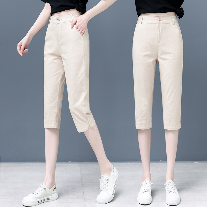 Capri Pants for Women Petite Casual Pants 2025 New Summer Thin 7-Point Shorts Women's Breeches Summer Pants