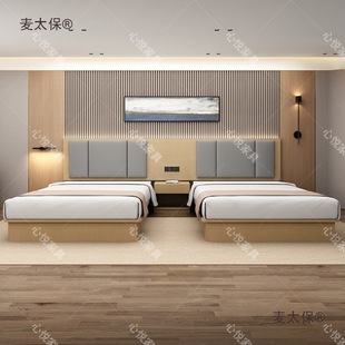 j8全套現代成套床架出租房酒店家具板式床電腦桌標間單源頭麥太保