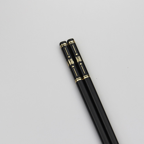 Source factory wholesale 10 pairs of plastic gold-leaf Great Wall character alloy chopsticks, high-temperature resistant alloy chopsticks