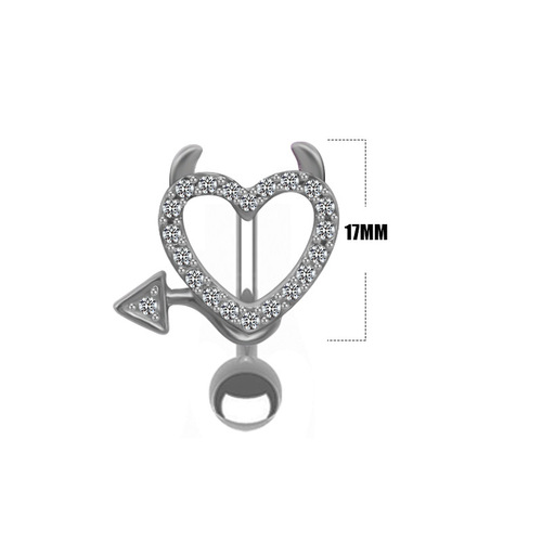 Gaibei European and American cross-border devil navel ring navel nail heart-shaped navel ring navel ornament body piercing jewelry
