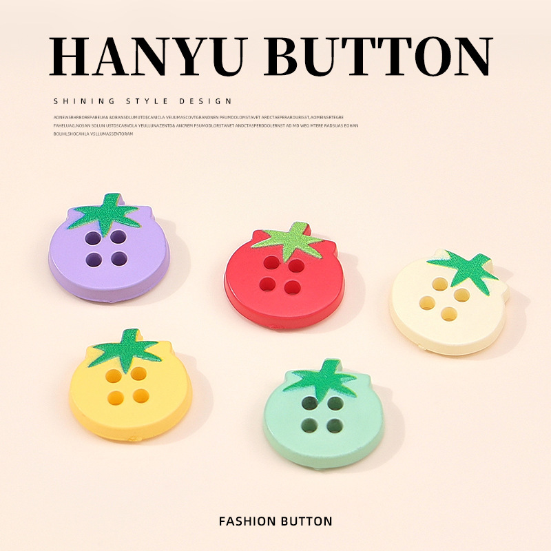 Children's Clothing Buttons, Sweater Cardigan Shirt Buttons, Clothing Decorative Buttons, Cute Cartoon Colorful Tomato Buttons