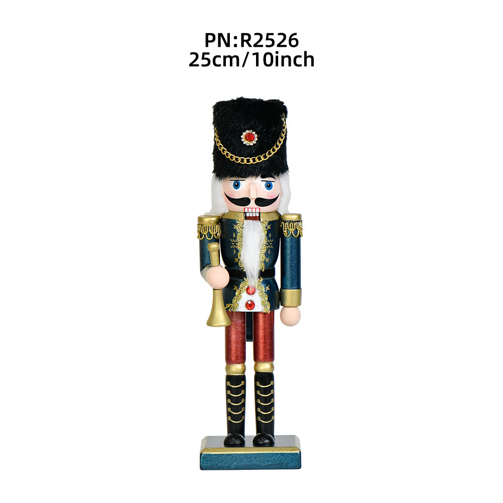 Inventario 10in estilo nórdico cascanueces decoraciones 25cm perlas adornos de Navidad nueces soldados marionetas