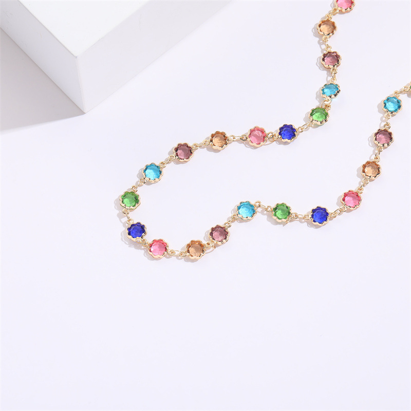 Fashion Geometric Copper Plating Rhinestones Choker 1 Piece