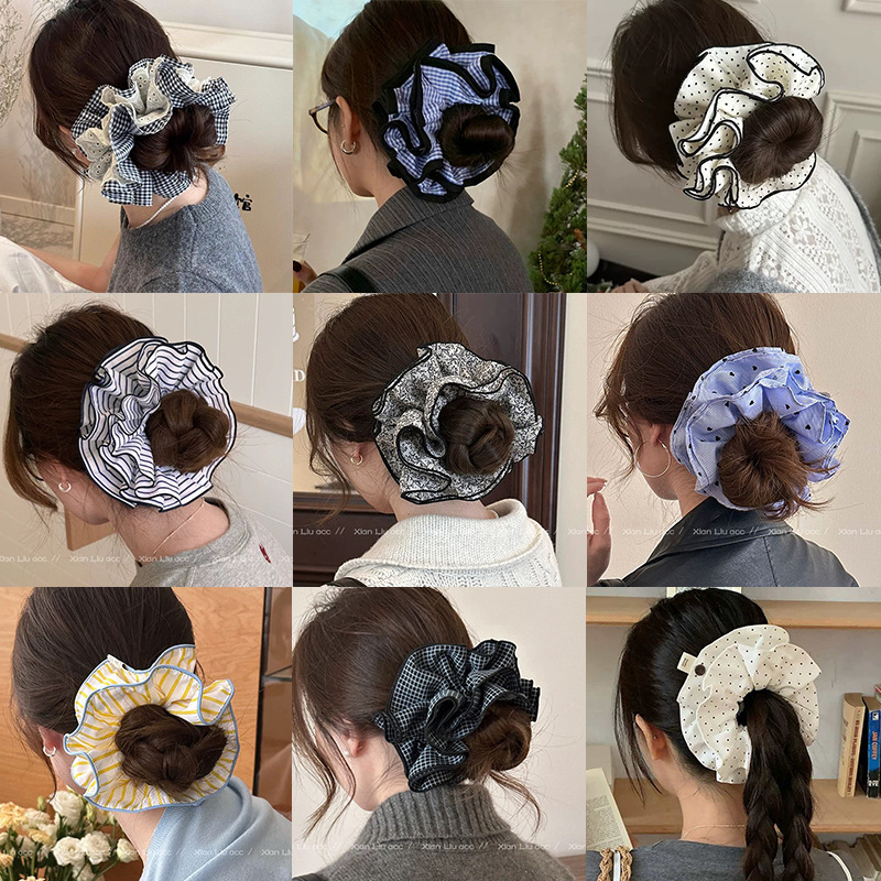 Anillo de cabello de intestino grande coreano para mujeres de alto nivel toallas cuadradas cuerdas de cabello de alta elasticidad y elásticas duraderas flojas flojas