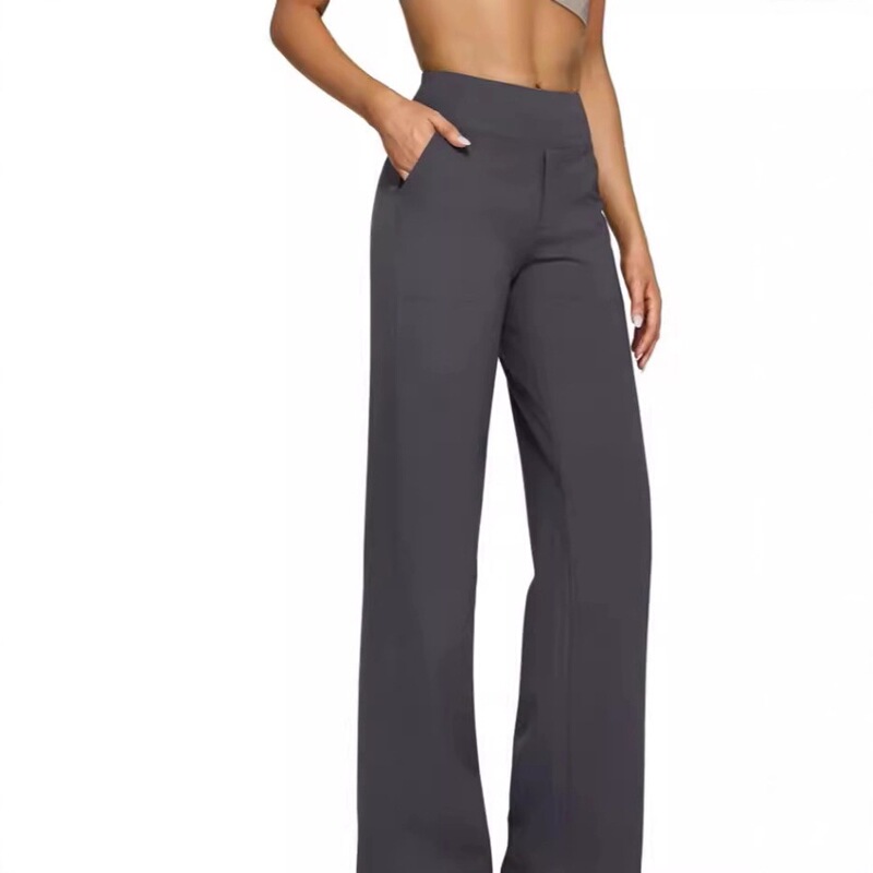 2024 European and American Amazon independent site cross-border best-selling new casual high-waisted straight-leg pants with loose pockets yoga pants 2024 European and American Amazon independent site cross-border best-selling new casual high-waisted straight-leg pants with loose pockets yoga pants