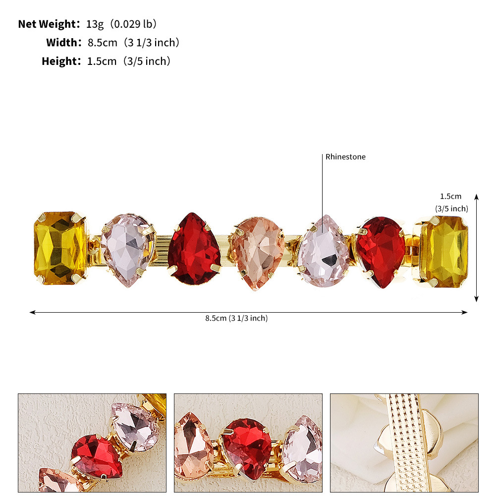 20g Weight Hair Clip Hair Accessories Type 1 Piece Quantity Banquet, Party Occasion Rhinestone Material Heart Shape, Bow Knot Pattern All Seasons Season Women's Gender Elegant, Shiny Style Elegant Shiny Women's Heart Shape Bow Knot Rhinestone Hair Clip 6