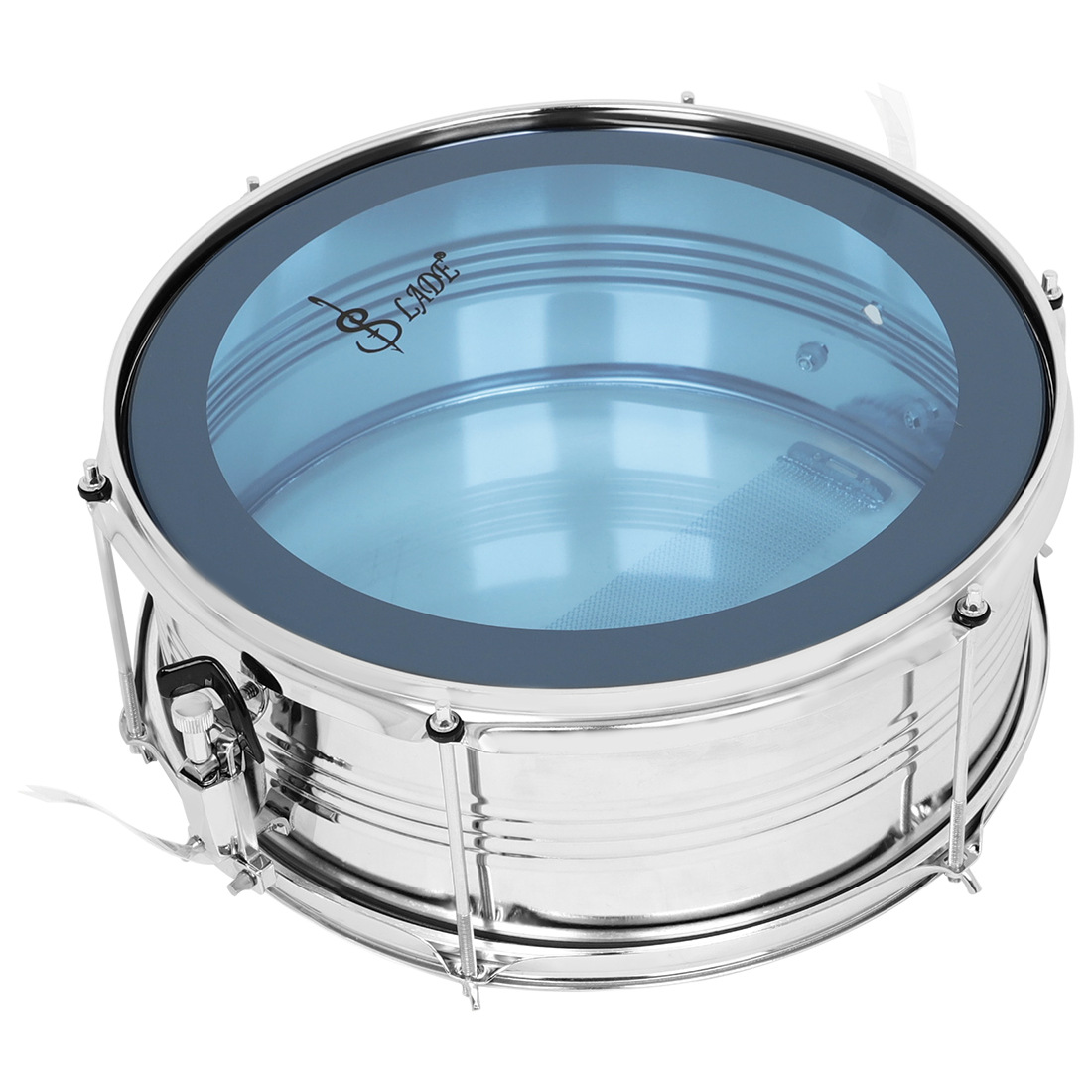 Al por mayor 14 pulgadas batería de cuero azul paquete de batería de plata batería de cuero azul batería de jazz instrumento de batería