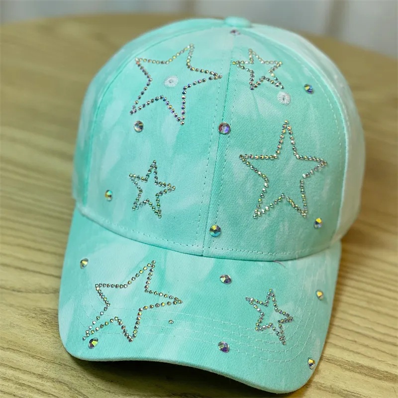 Women's Basic Color Block Star Curved Eaves Baseball Cap display picture 6