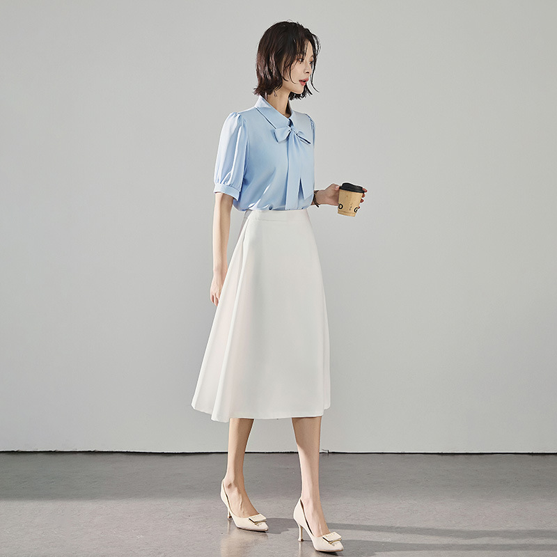 Aixuan 黒インタビュースカート女性の夏薄いスーツスカート試験気質通勤フォーマル A ラインミドル丈スカート|undefined