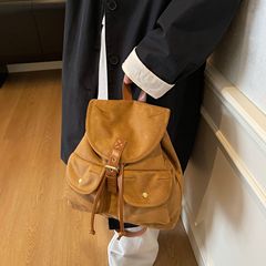 跨境外贸新款复古时尚双肩包大容量水桶包潮流百搭休闲通勤女包
