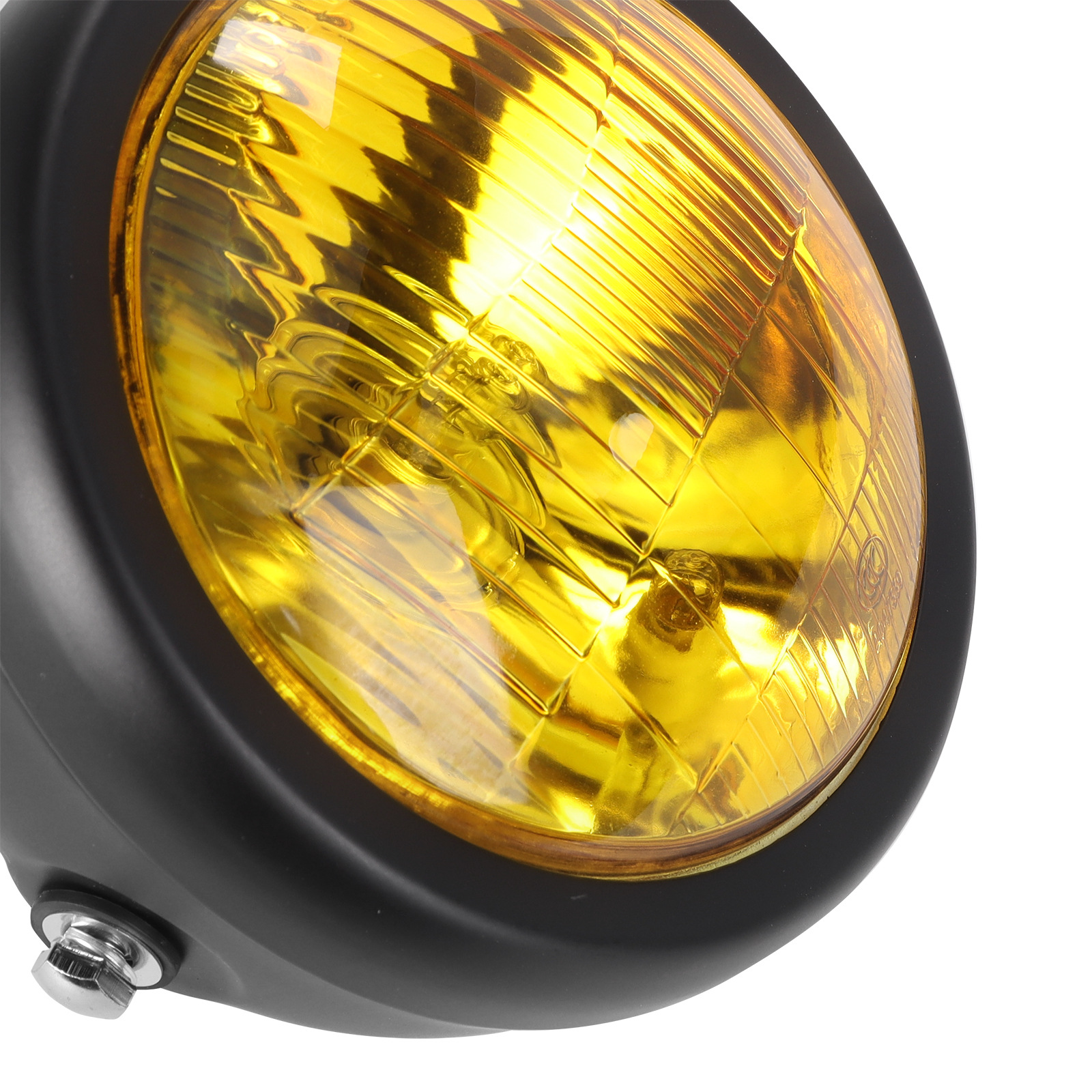 Modified Retro Headlight GN125 Retro Black Shell Round Headlight
