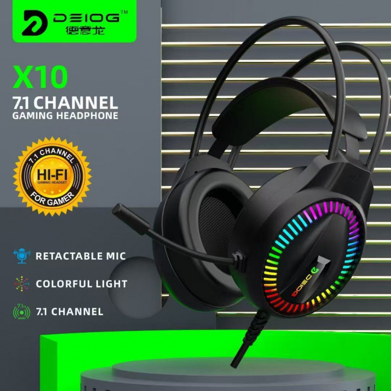 Deyilong X10 Wired Headphones Usb7.1 Laptop Universal Cable Length about 2m Deyilong X10 Wired Headphones Usb7.1 Laptop Universal Cable Length about 2m