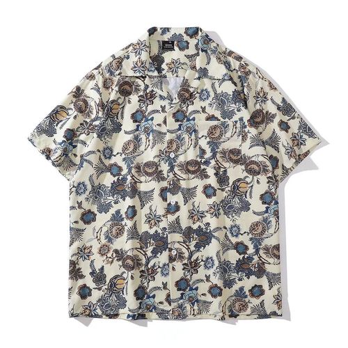 Vitage Oil Painting Print Short-Sleeve Shirts for Men and Women, Beach Party Loose Subculture Cool Streetwear T-shirt with Oil Painting Print