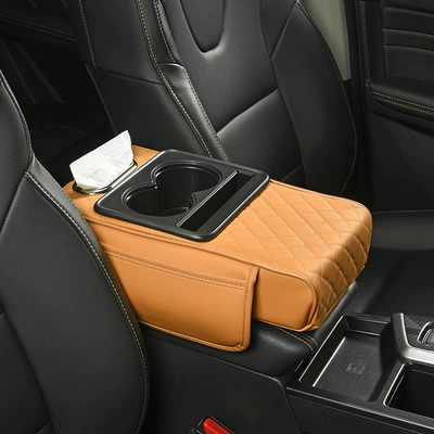 armrest box pad booster pad: Armrest box - orange-four-in-one-armrest-box