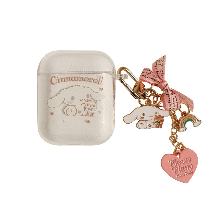 Funda protectora para AirPods de 1ª/2ª generación, compatible con la funda para auriculares inalámbricos Bluetooth de Apple de 3ª generación, carcasa transparente pro3 con colgante.