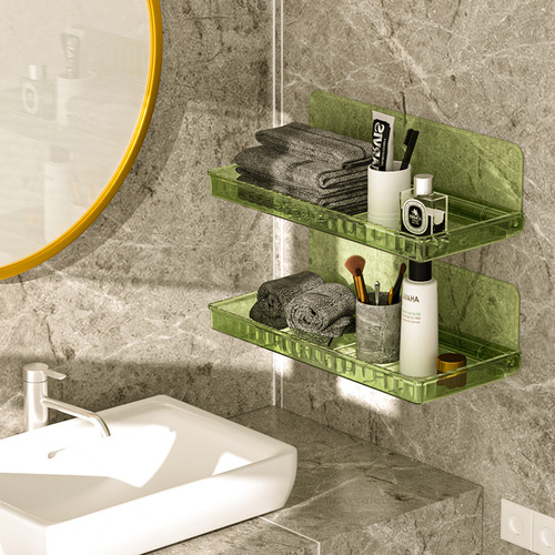 Overflow bathroom wall-mounted storage rack bathroom punch-free foldable cosmetics storage shelf on the washbasin