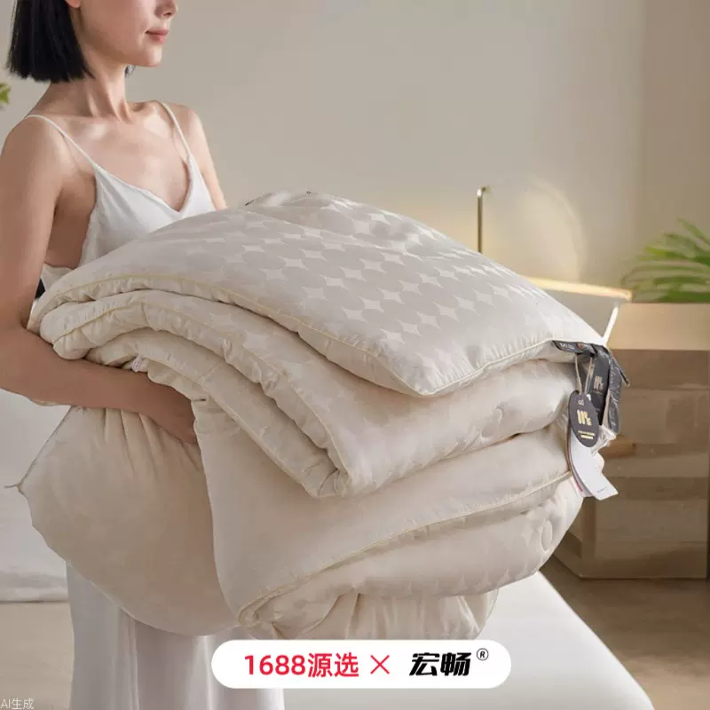 80%李官奇大豆蛋白纤维被A类天丝棉提花春秋被加厚保暖被芯冬被