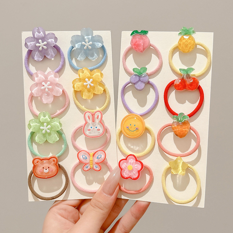 Las niñas atan el cabello, las bandas elásticas no dañan el cabello, la cuerda para la cabeza, los niños, los lindos anillos para el cabello de cristal de dibujos animados, 2025 nuevos accesorios para el cabello de las niñas