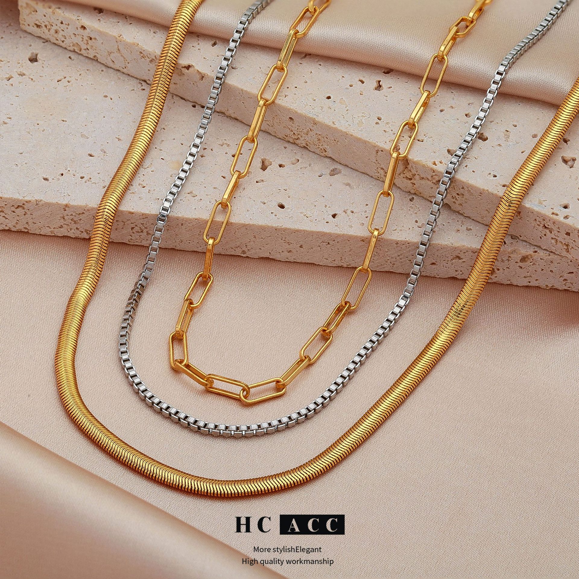 european-and-american-cross-border-plating-design-sense-exquisite-high-sense-snake-twist-rope-layered-necklace-irregular-clavicle-chain-necklace-jewelry