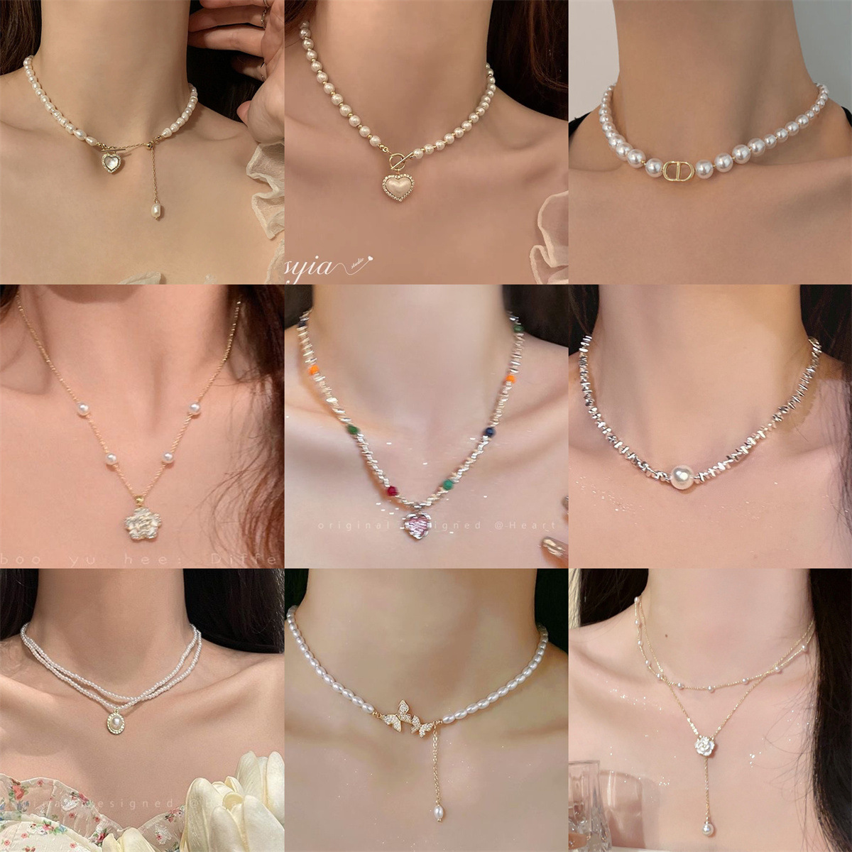 法式复古珍珠项链女ins潮小众高级设计感碎银珍珠锁骨链网红颈链