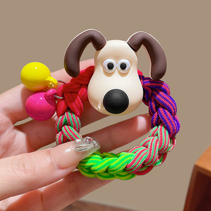 Sanrio colorido tejido de otoño e invierno para niños cuerda de pelo de dibujos animados linda chica banda de goma tocado alto elástico diadema duradera