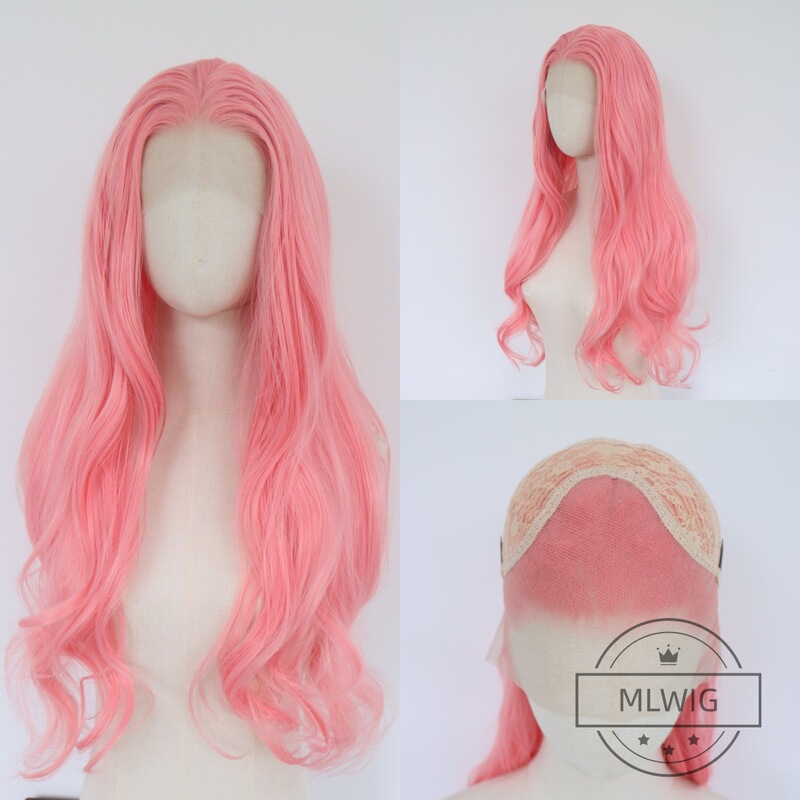 Cosplay Anime Soft Pink Wig Lolita Cute Lolita Long Curly Hair Full Head Wig