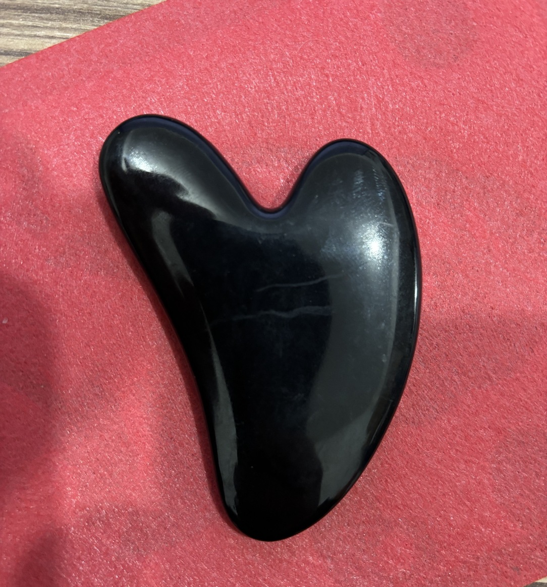 masajeador de rodillos de cristal de polvo en forma de corazón, masajeador de rodillos de doble cabeza, placa de belleza facial de cristal rosa