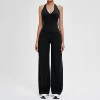 3109 vest+5529-1 wide-leg pants—high-end black