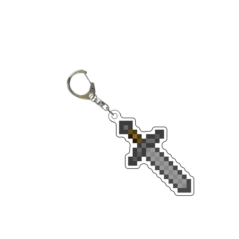 Акриловый брелок в стиле Minecraft 2D, 4×4 см, настраиваемый подвес (золотое яблоко, тотем)
