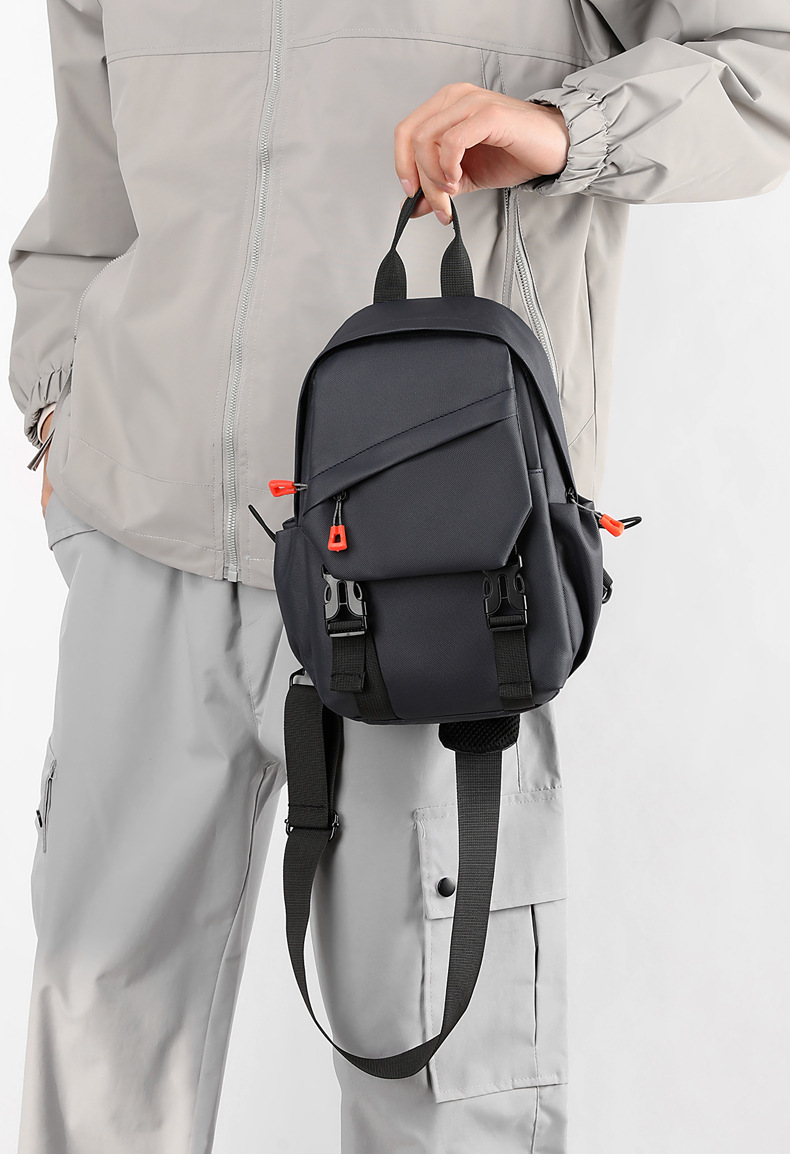 Trendy men's chest bag, crossbody bag, waterproof single-shoulder bag, cycling backpack, outdoor large-capacity men's bag, small bag, chest bag undefined