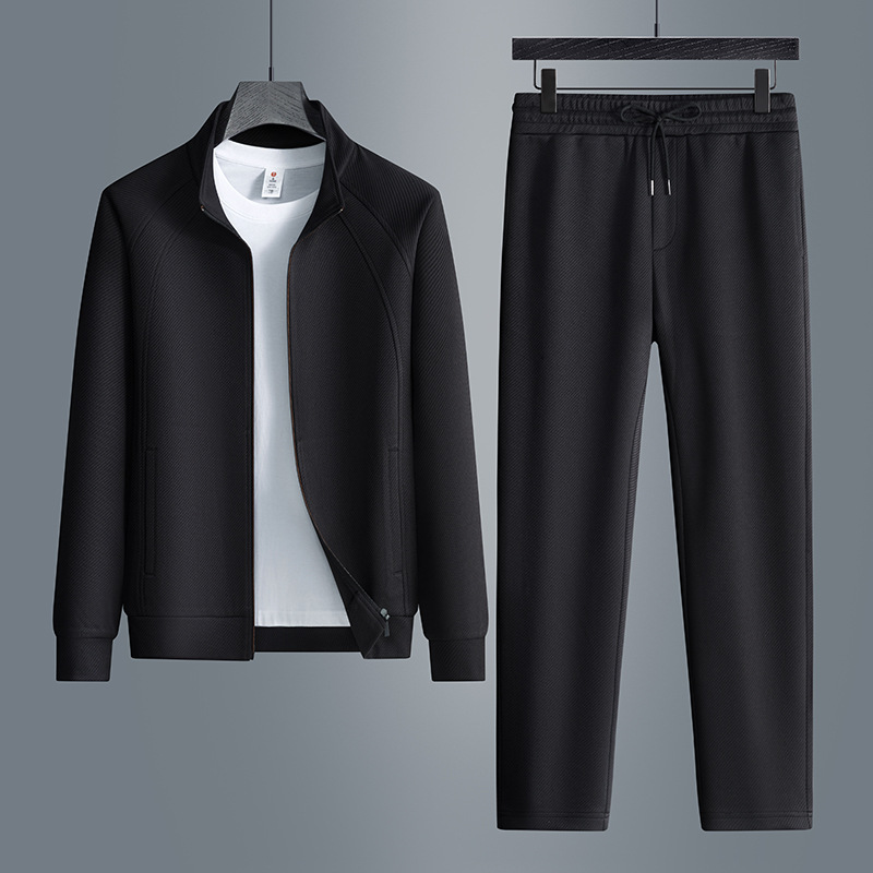 Autumn and Winter New Products for Young and Middle-Aged Men's Casual Suits Stand-Up Collar Sweatshirts Loose Outdoor Jackets and Trousers Two-Piece Set for Men