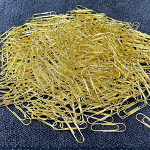 金色回形针电镀玫瑰金回形针回纹针文件夹跨境专供50mmPET曲别针