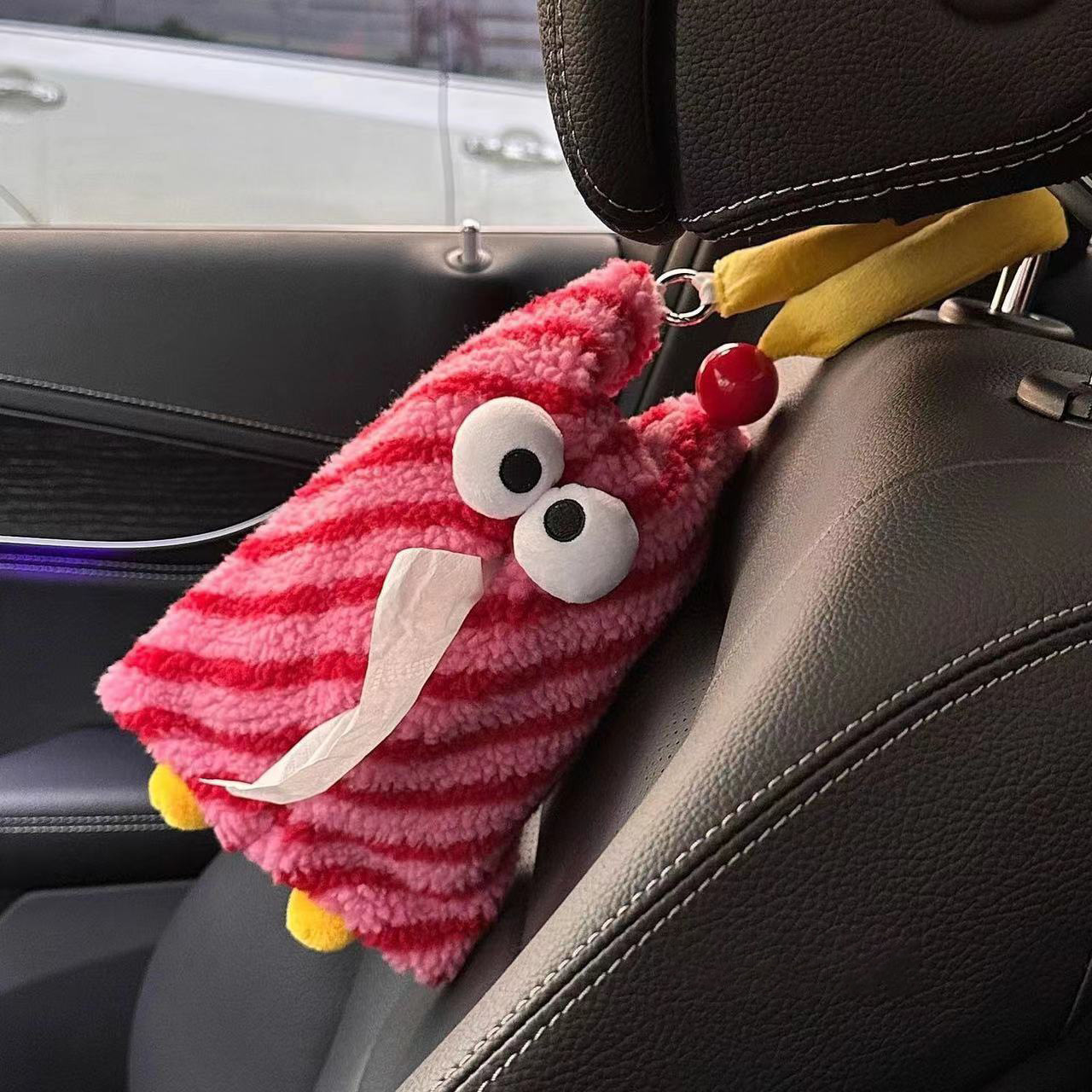 Caja de toallas de automóvil de alto valor facial de monstruos lindos extraños bolsas de toallas de automóvil caja de extracción de papel para almacenar regalos de corazón de niña