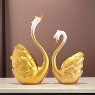 A Pair of Accessible Luxury High-End Swan Ornaments for Home Living Room Tv Wine Cabinet Decorations Housewarming Wedding Gifts for Besties