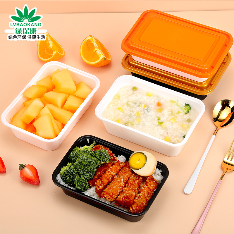 Lv Baokang caja de comida desechable para llevar caja de embalaje de comida rápida comercial al por mayor caja de bento caja cuadrada de plástico