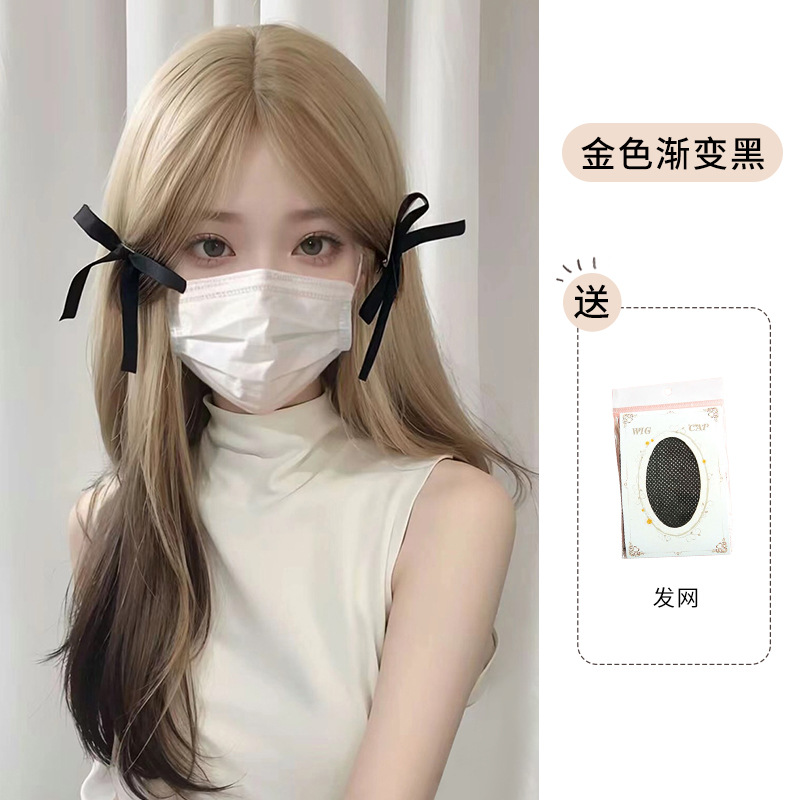 397 figure bangs golden 60cm + hair net