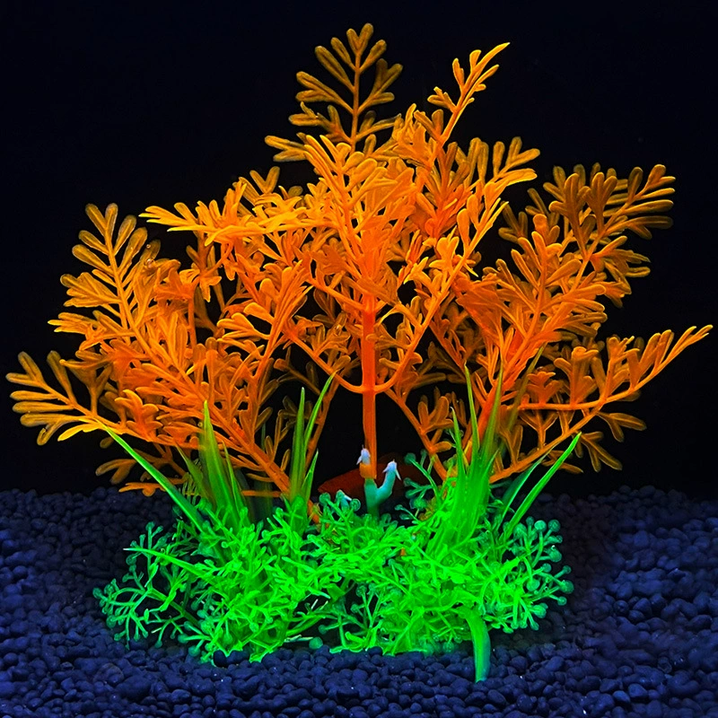[鱼缸造景摆件塑料仿真水草假海草跨境水族箱装饰植物水族用品]