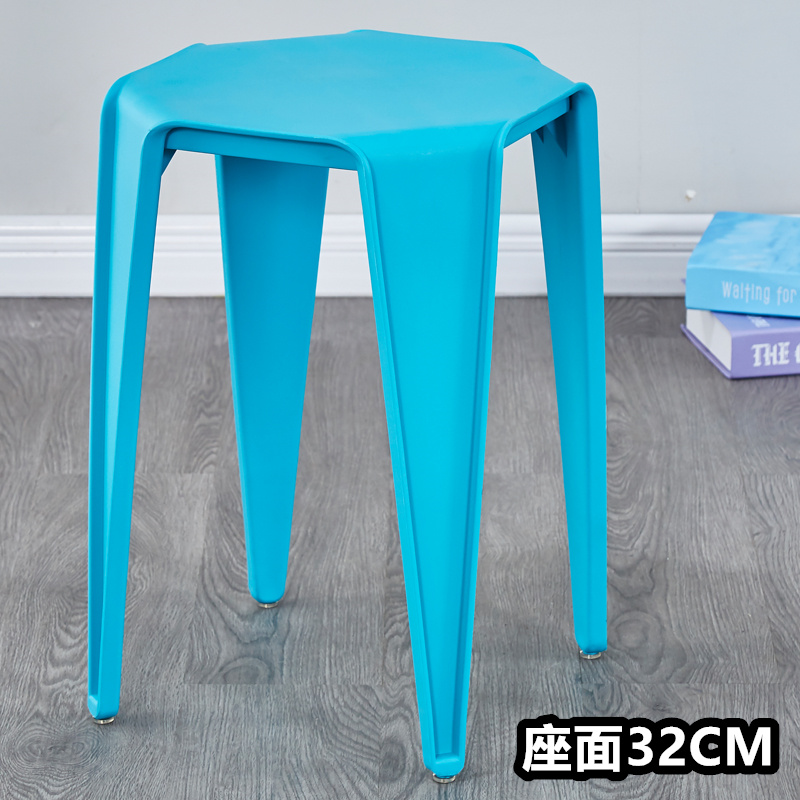 블루-올 플라스틱-사각형 스툴-시트 표면 32CM ⚑