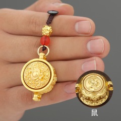 新型宝箱十二支合金キーホルダー吊り下げ飾り回転式中国風ギフト高級感金属アクセサリー工場