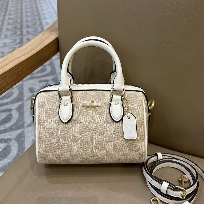 C's Rowan Mini Boston Pillow Bag, Versatile Classic Monogram Shoulder Crossbody Bag, Handbag C's Rowan Mini Boston Pillow Bag, Versatile Classic Monogram Shoulder Crossbody Bag, Handbag