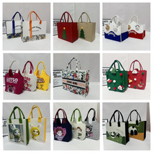 马年春节毛毡手提包大容量毛毡托特包高档月饼礼盒伴手礼袋