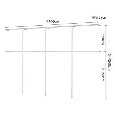 더블 레이어 길이 500*높이 240CM 스테인레스 스틸 브러시드 실버