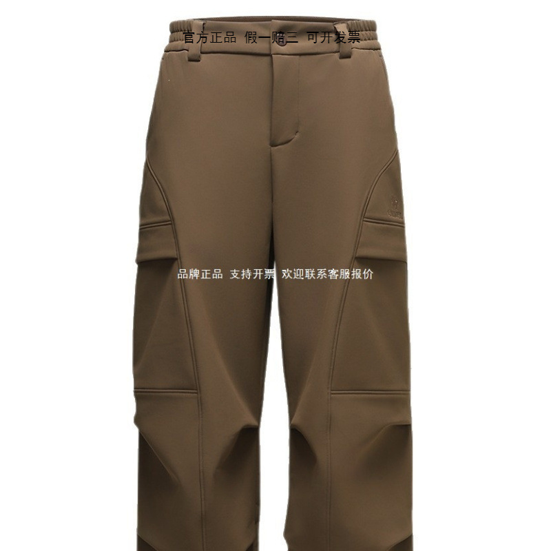 Women's casual pants with fleece lining for warmth, 2025 autumn and winter new outdoor softshell pants, water-resistant sports pants