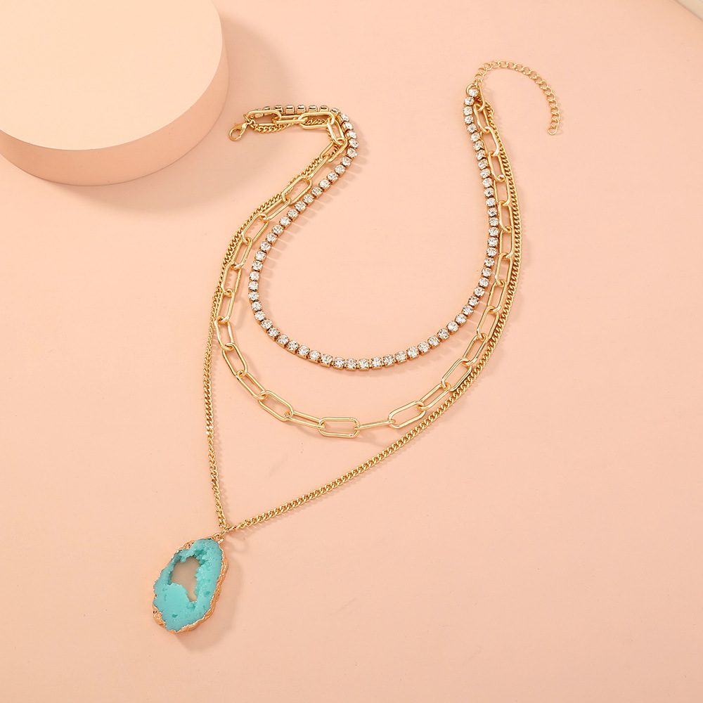 Fashion Imitation Natural Stone Multi-layer Necklace display picture 5