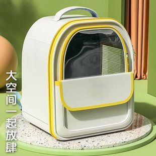 Cat Outing Bag, Large-Capacity Pet Breathable Cat Bag, Portable Backpack, Non-Collapse Dog Transparent Window Backpack
