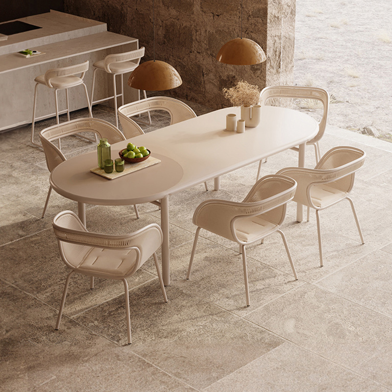 Mesa y silla al aire libre patio de ocio villa al aire libre sala de modelo de restaurante occidental silla de comedor hotel diseñador de bar de caña image 13