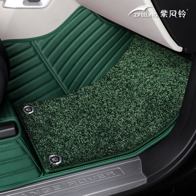 紫风铃专车定制真皮汽车脚垫双层法莎绒全包围适用帕萨特奔驰宝马|ru
