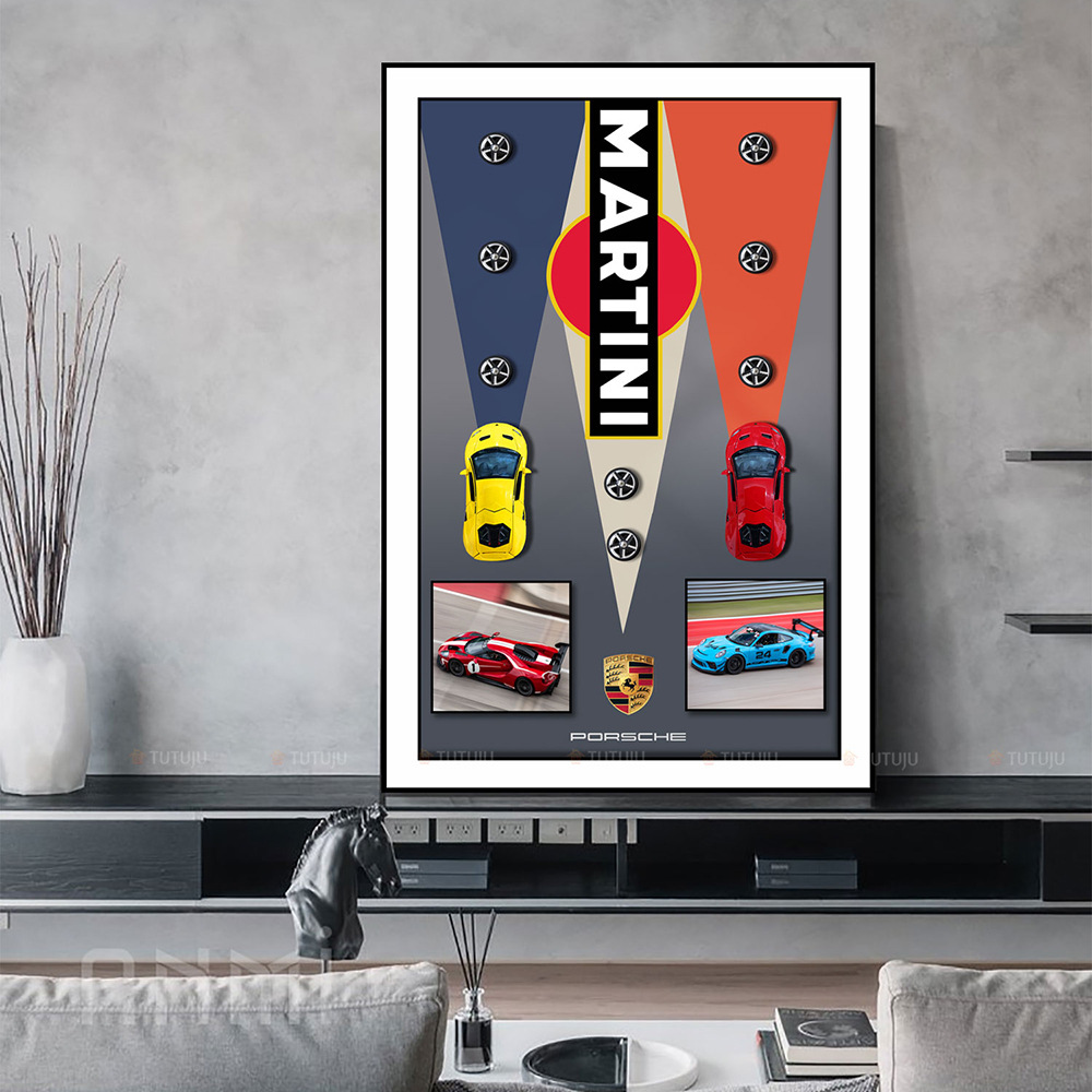 Coche pintura decorativa pintura tridimensional hecha a mano sala de estar colgando pintura comedor dormitorio pasillo mural moda aleación gas coche colgando pintura